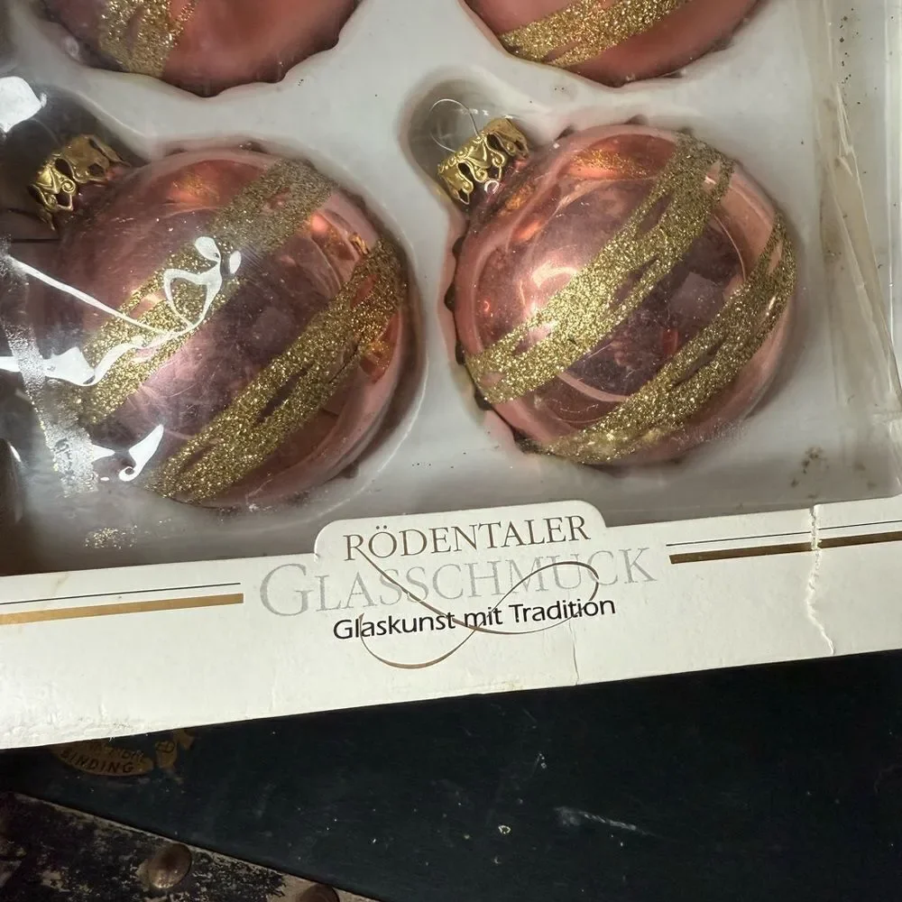 West Germany Christmas Ornament Blown Glass Rodentaler Glas-Schmuck Vintage